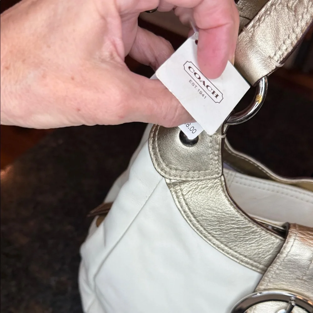 Coach Y2K SoHo Buckle Cream and Gold Hobo Bag-NWT